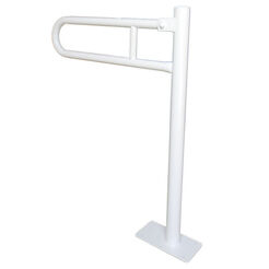 Klappbarer freistehender Haltegriff für Menschen mit Behinderungen, Durchmesser 32, 60 x 70 cm, Faneco, weißer Stahl