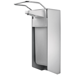 Elbow dispenser for liquid disinfectant and liquid soap with short handle metal pump Sanitario 500 ml Al