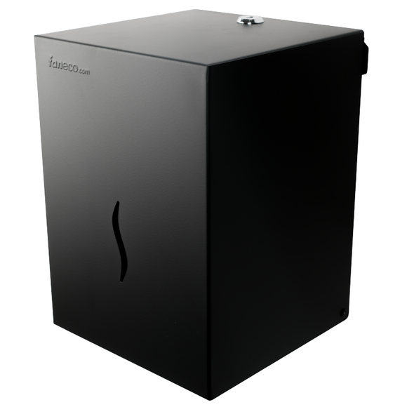 Podajnik na ręczniki papierowe w rolce centralnie dozowane Faneco HIT Black, stal kolor czarny