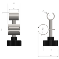 Uchwyt do słuchawki prysznicowej ⌀ 25 stal połysk