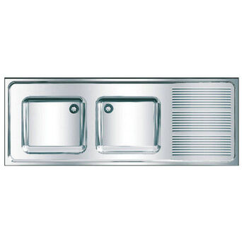 Franke commercial double-bowl sink 600 x 1600 x 1200 mm
