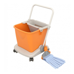 Jednovozíkový úklidový vozík s lisem na vytlačování a rukojetí Splast