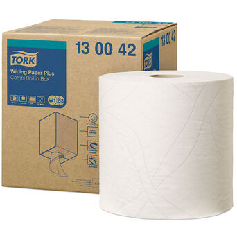 Paño de papel para suciedad moderada Tork, 2 capas, 255 m, celulosa blanca + papel reciclado