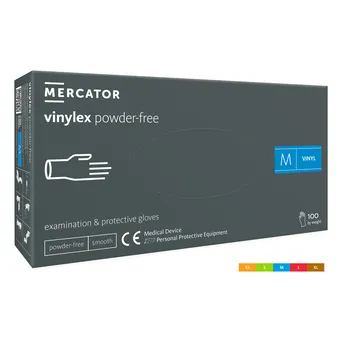 Vinyl disposable gloves, powder-free, transparent 100 pcs. Size S