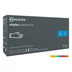 Guantes desechables de vinilo, sin polvo, transparentes 100 uds. Tamaño S
