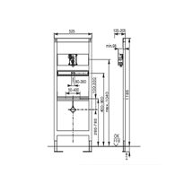 Bezdotykowy zestaw pisuarowy do zabudowy podtynkowej-rysunek