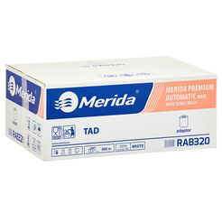 Ręcznik papierowy w rolce z adaptorem Merida Top Automatic maxi 6 szt. 2 warstwy 100 m biały celuloza TAD