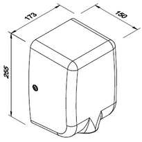 Automatyczna suszarka do rąk 1350 W Faneco PASSAT stal czarna