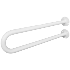 Agarre para discapacitados para lavabo fijo de 25 cm de diámetro y 80 cm de largo, de acero blanco Faneco