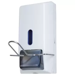 Dávkovač tekutého mýdla a dezinfekčního gelu 0,8 litru Sanitario, bílý ABS plast