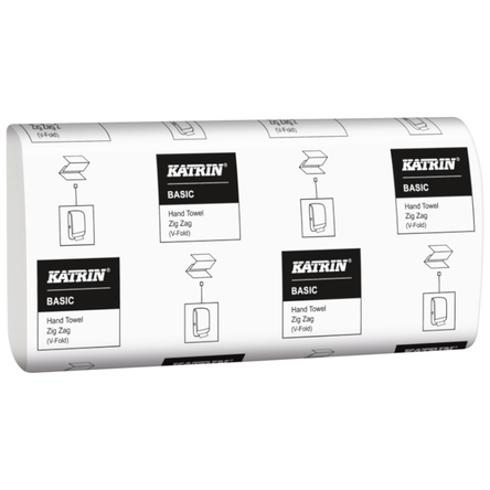 Ręczniki papierowe ZZ Katrin Basic Zig Zag 1 warstwa 5000 szt. biały makulatura