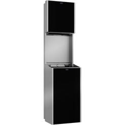 Set: towel dispenser + built-in waste bin EXOS KWC, matte stainless steel + black glass