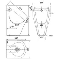 Pisuar wiszący Faneco stal czarna