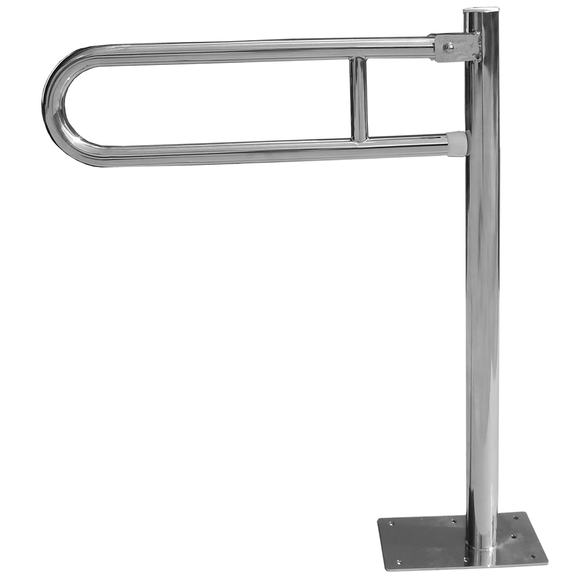 Polerowany uchylny uchwyt toaletowy ze stali nierdzewnej dla osób starszych i niepełnosprawnych 70 × 80 cm