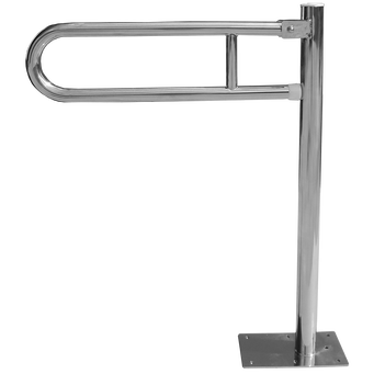 Klappbarer Haltegriff für Menschen mit Behinderungen, der an den Boden montiert wird, Durchmesser 25, 70 x 80 cm, Faneco, glänzender Stahl