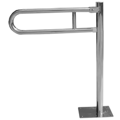 Nastavitelný sklopný držák pro osoby se zdravotním postižením připevněný k podlaze Faneco ⌀ 25 mm, 70 × 80 cm, leštěná nerezová ocel