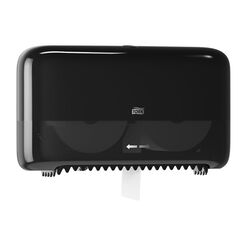 Toilet paper dispenser for two rolls Tork Twin MID-SIZE plastic black