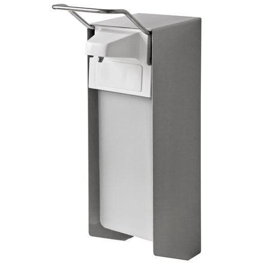 Ellbogen-Desinfektions- und Seifenspender Sanitario 1000 ml, mattes Edelstahl