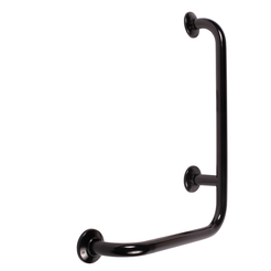 Right angle handrail for the bathroom for the disabled, fi 32 60 x 40 cm, steel, black, Faneco