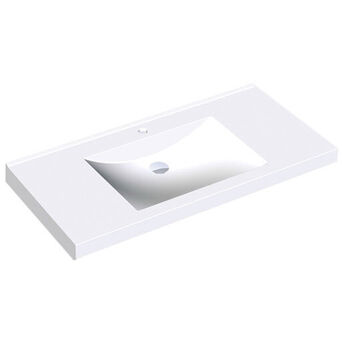 QUADRO washbasin for people with disabilities with a hole for Franke Miranit white faucet