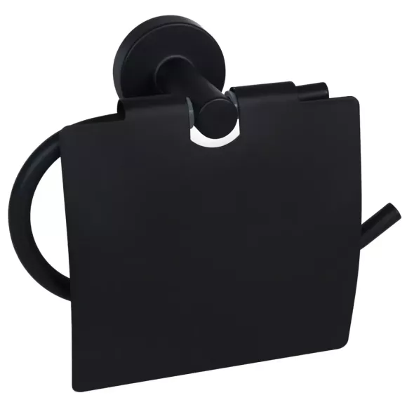 Papierhalter mit Klappe Bisk for You, schwarzes Aluminium