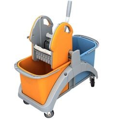 Reinigungswagen mit zwei Eimern 2 × 20 Liter mit Presse TS2-0001 Splast