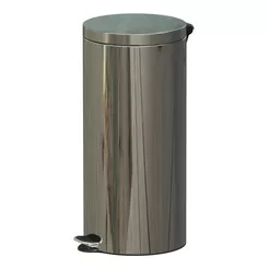Cubo de basura 30 L con pedal Sanitario, acero brillante