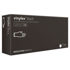 Černé nepudrované vinylové rukavice