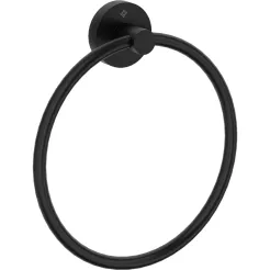 Towel rack JAŚMIN wall-mounted round, black