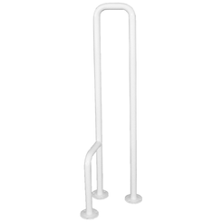 Dreifach bodenmontierter Duschgriff links, Durchmesser 25 mm, Faneco, weißer Stahl