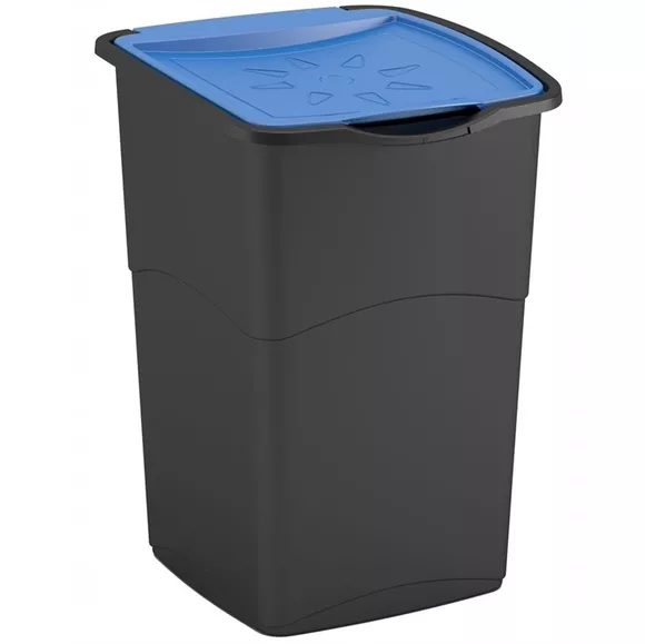 Odpadkový koš Curver KORAL 47 litrů, černý/modrý plast