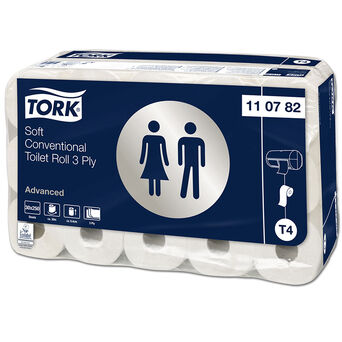 Papel higiénico Tork 30 rollos 3 capas 30 m diámetro 12.5 cm blanco papel reciclado