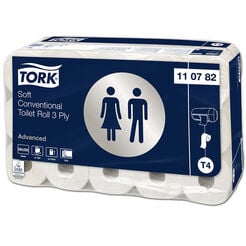 Toaletný papier Tork 30 roliek 3 vrstvy 30 m priemer 12,5 cm biela makulatura