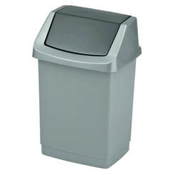 Müllbehälter 15 Liter Curver CLICK-IT Kunststoff silber-grafit