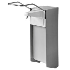 Elbow dispenser for hand disinfectant and liquid soap Sanitario 1000 ml, matte stainless steel