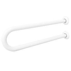 Agarre para discapacitados para lavabo fijo de 32 cm de diámetro y 50 cm de largo, de acero blanco Faneco