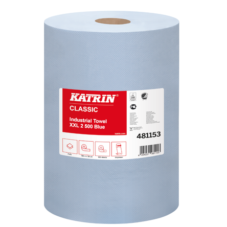 Czyściwo przemysłowe w rolce Katrin Classic XXL2 2 szt. 190 m 2 warstwy makulatura niebieski
