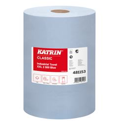 Industrielle Vliesrolle Katrin Classic XXL2, 2 Stück, 190 m, 2-lagig, Makulatur, blau
