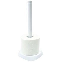 Standing toilet paper holder white plastic Bisk