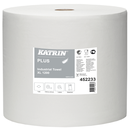 Czyściwo przemysłowe w rolce Katrin Plus Industrial Towel XL 1100 m 2 warstwy celuloza biały