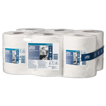 Paños de papel en rollo grande para suciedad moderada Tork 6 unidades 2 capas 125 m celulosa blanca + papel reciclado