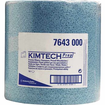 Rollo de papel de limpieza Kimberly Clark KIMTECH de 1 capa, papel reciclado azul