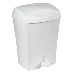 Cubos de basura de 8 litros Bisk, plástico blanco