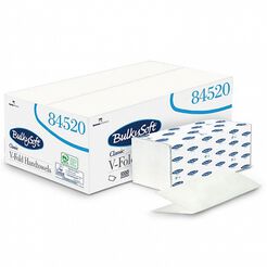 Umyvadlový papier v balení V Bulkysoft Classic 2 vrstvy 3000 ks. biela celulóza