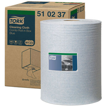 Multi-purpose cleaning cloth small roll Tork blue W1/W2/W3