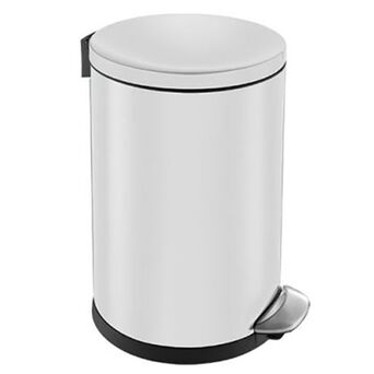 Bathroom waste bin 12 litres white steel TOP SILENT LUNA Merida