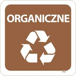 Naklejka na kosz do segregacji śmieci Organiczne kwadratowa