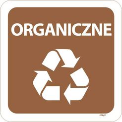 Etiqueta para el cubo de basura de reciclaje Orgánico cuadrado