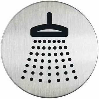 Označení dveří - Kruhové kovové sprchové dveře
