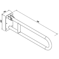 Poręcz dla niepełnosprawnych uchylna ⌀ 32 70 cm stal biała